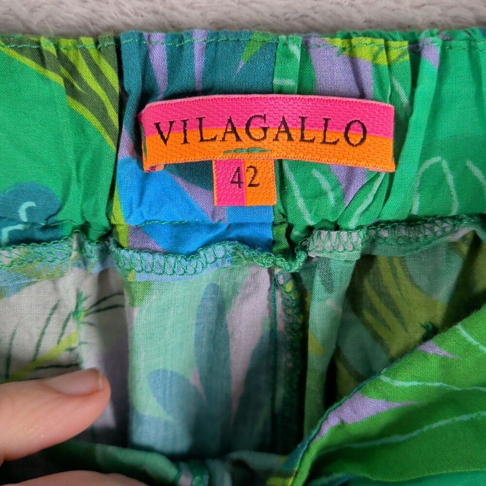 Vilagallo Sandra Short Size 10-12 Euro 42 Jungle Snake Print Cotton Spain Pocket - Picture 8 of 11